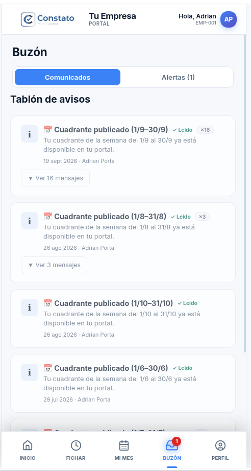 Portal Empleado Buzón